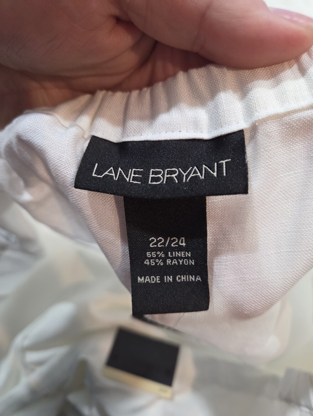 NWT Lane Bryant White Midi Skirt Linen Blend Size 22/24 Lace Hem Cottagecore - Picture 3 of 12